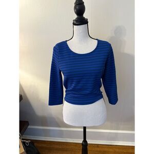 Everly Long-sleeve cropped Blue/Black Striped M